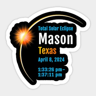 Mason Texas Tx Total Solar Eclipse 2024 1 Sticker